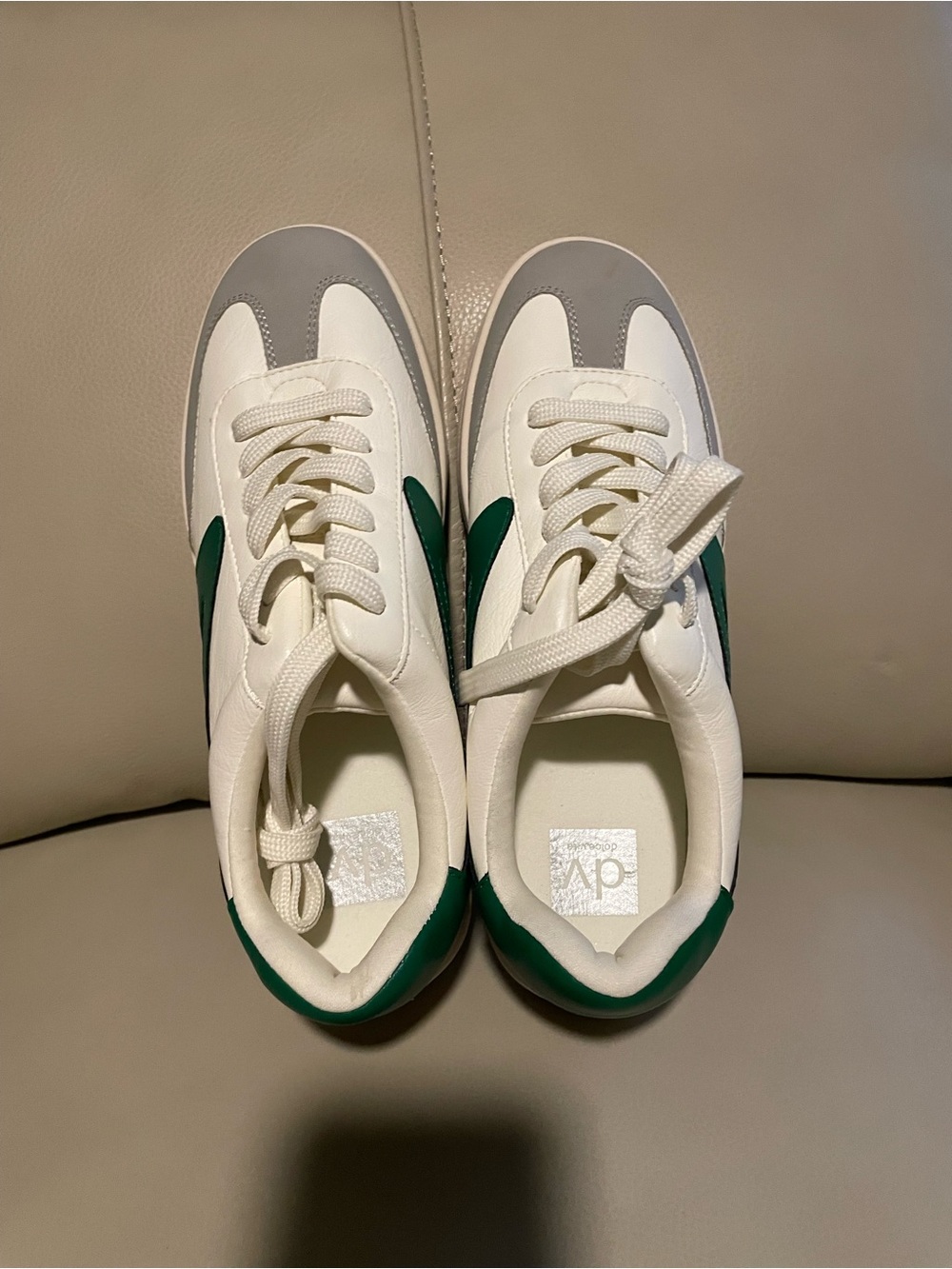 Dolce Vita White and Green Women's Sneakers